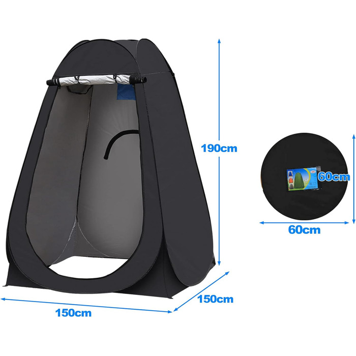 CLIPOP Portable Pop-Up Privacy Tent - Shower, Changing Room for Beach, Camping, Fishing, Hiking - Waterproof, UV Protection, with Carry Bag
