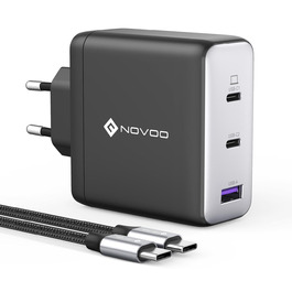 Зарядний пристрій USB-C 120W NOVOO GaN III 3 порти, кабель USB-C PD 100W, для MacBook Pro 14