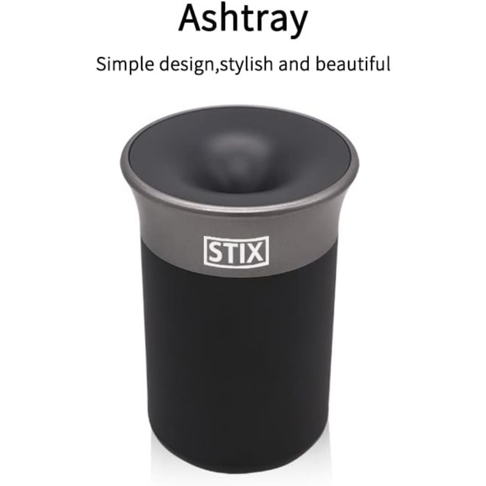 STIX-Becher Auto Aschenbecher (available in 2 colors) compatible with IQOS Iluma Prime One Terea, Duo 3 Heets, GLO Neo Tobacco Sticks - black/gray