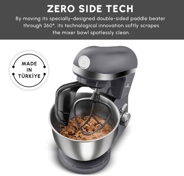 Кухонний комбайн Karaca Mastermaid Chef Pro 1500 Вт, 5 л, подвійний важіль, планетарний міксер, 6 швидкостей, глянцевий крем, насадки для замісу та збивання