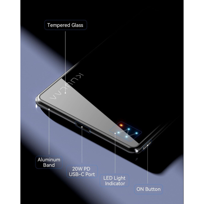 Power Bank Ultra Slim MagSafe 5000mAh PD20W для iPhone: захисний кейс з магнітним кріпленням (Чорний)