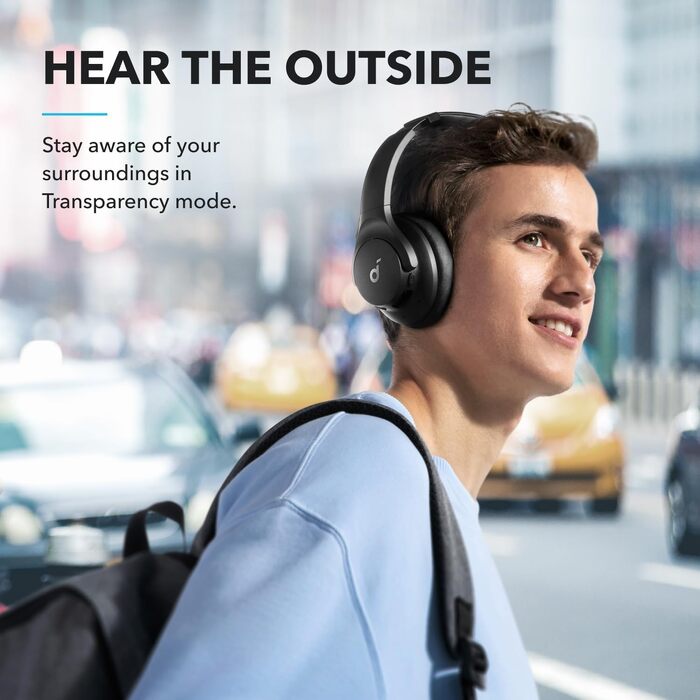Бездротові Bluetooth-навушники Soundcore by Anker Q20i з гібридним активним шумозаглушенням (ANC), Hi-Res Audio, 40 годин роботи, керування через додаток, чорні (Відновлені)
