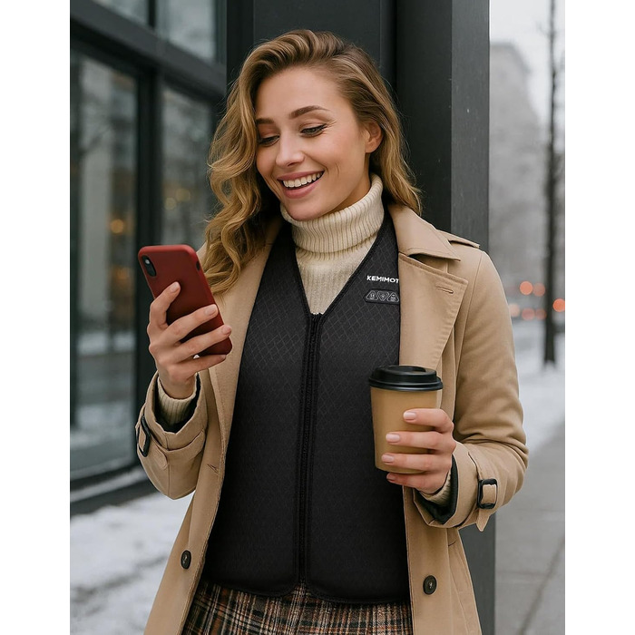 Обогреваемая жилетка KEMIMOTO для женщин с 6 зонами обогрева, 3 уровня нагрева, USB, для мотоцикла, активного отдыха, кемпинга, катания на лыжах, походов, аккумулятор 10000mAh