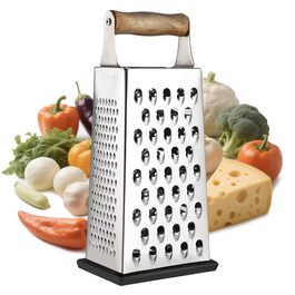 Терка кухонна YC Kitchen 4-стороння з нержавіючої сталі для овочів та сиру | Терка для кухні, велика