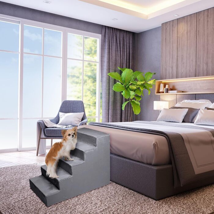 Сходи для собак Mg Design – надійні дерев'яні сходи для диванів та ліжок, зручні для суглобів, легкі та мобільні, для собак та котів (40x45x5 см, 71x40.5x56 см)