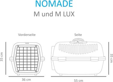 Транспортний бокс для котів та собак Nomade 2 - міцний бокс з поліпропілену, 55x36x35 см, до 8 кг