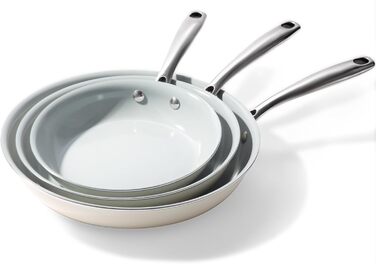 Набір сковорідок з керамічним покриттям 20, 24, 28 см - антипригарні, для індукційних плит, без PTFE, PFOA, PFOAS