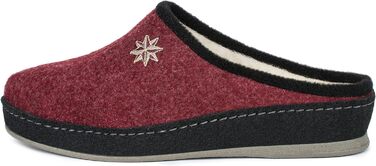 Жіночі фетрові домашні тапочки Schawos Lisa, теплі, з підкладкою з шерсті, з устілкою, міцна підошва, неслизькі, 39 EU, Бордовий
