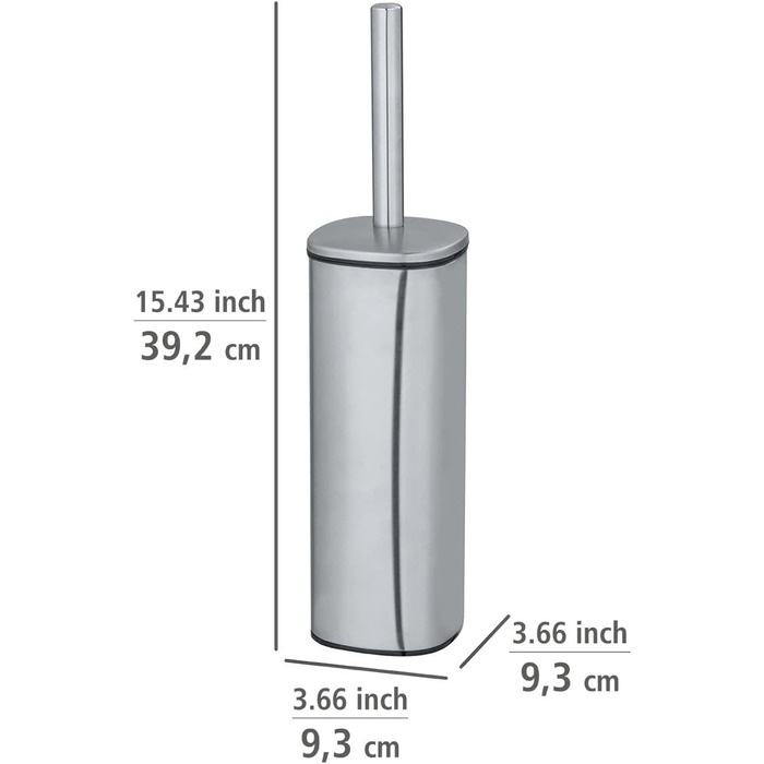 Набір для туалету WENKO Alassio: щітка для унітазу з тримачем, знімний наконечник, нержавіюча сталь, чорний матовий
