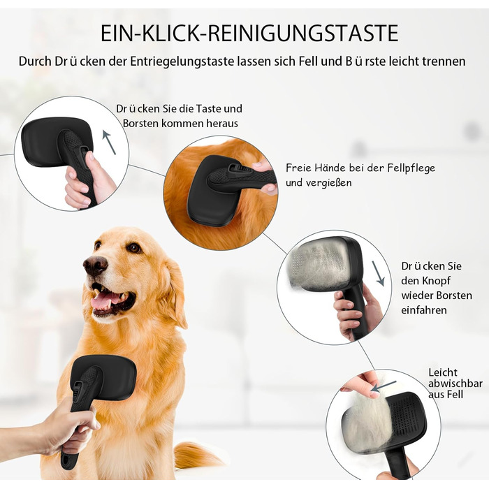 Щітка для собак та котів - самоочисна, легка у чищенні, зменшує випадання шерсті, видаляє волосся. Підходить для великих, середніх та малих тварин з довгою та короткою шерстю. Зелена (чорна, 3 шт. НОВІ)