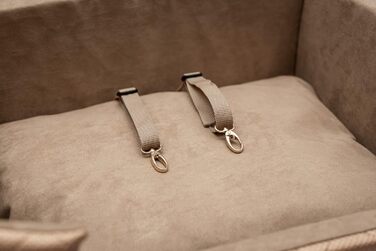 Автокрісло для собак та котів | Чорний велюр | 57x50 см | Зручне автоліжко для тварин