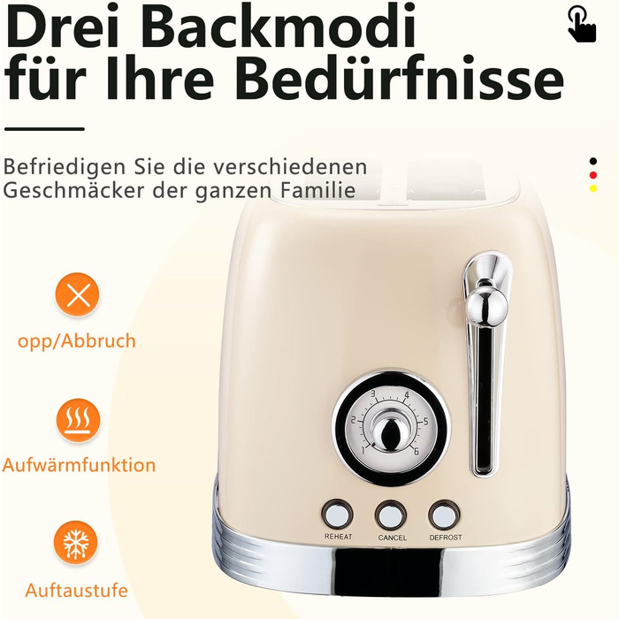 Електричний чайник та тостер Retro, зелений (кремово-білий), нержавіюча сталь, 2200 Вт, 1.8 л, BPA-free