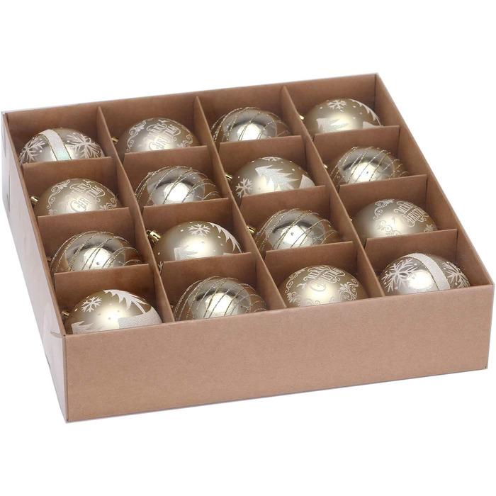 Декоративна куля на ялинку Sea Team з малюнком та блискучими прикрасами, набір (60 мм, 80 мм)