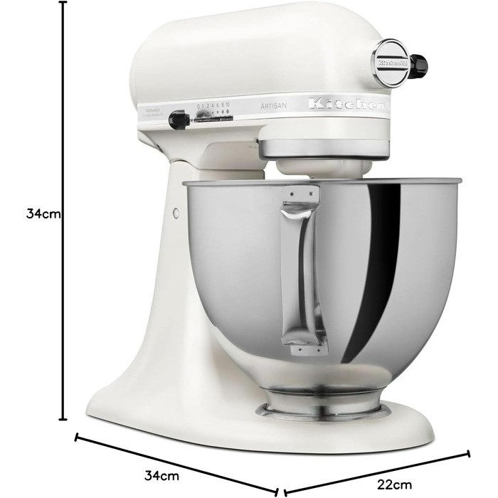 Планетарний міксер KitchenAid Artisan 4,7л, колір порцеляново-білий