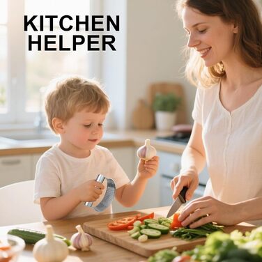 Прес для часнику з нержавіючої сталі - багатофункціональний прес для часнику з силіконовим очищувачем та щіткою для чищення. Можна мити в посудомийній машині (срібний)