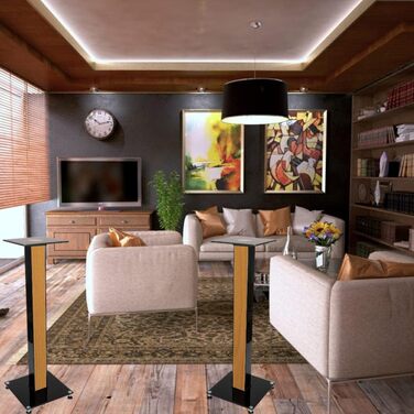 Ексклюзивні підставки для колонок BS03 в чорному глянці з декоративною вставкою (Rotbuche)