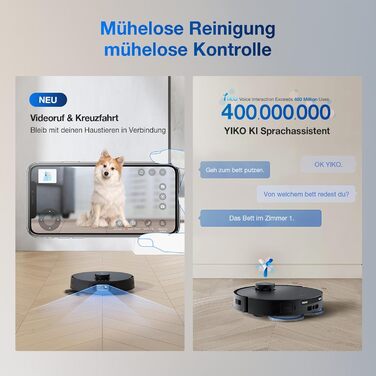 Робот-пилосос ECOVACS DEEBOT T30S PRO OMNI з функцією миття, 11000 Па, технологія ZeroTangle, миття гарячою водою 70°C, TruEdge™ для прибирання кутів, акумулятор 6400 мАг, уникнення перешкод за допомогою AI
