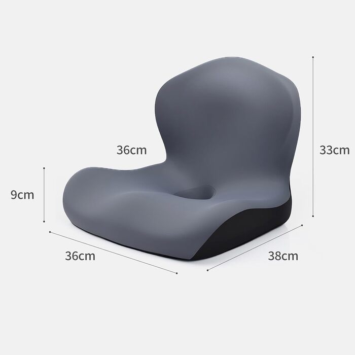 Ортопедична подушка для сидіння з підтримкою спини, Memory Foam, для офісного крісла, авто, інвалідного візка (Темно-сірий)