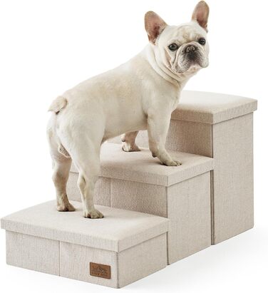 Сходинка для собак маленьких порід зі зберіганням, широка, складна для ліжка та дивану, з неслизьким дном, вологостійка (4x72x42.5 см), 4x72x42.5 см (Бежевий, 3, 43x72x42.5 см)