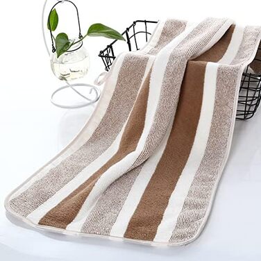 М'які рушники з мікрофібри SOFTBATFY, 4 шт., 35.6 x 76.2 см, швидковисихаючі – для ванної кімнати, душу, спа (смугастий дизайн Cabana)