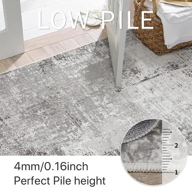 BEIMO Килимок для вітальні, абстрактний дизайн, короткий ворс, 120x170 см, антиковзаючі, для ванної, кухні, коридору, сіро-коричневий