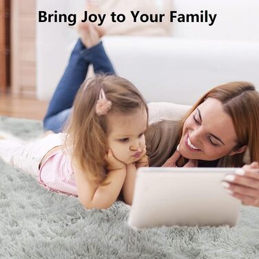 ABWXN Пухнастий килим з високим ворсом 120x160 см. Сучасний килим-шэггі для вітальні, спальні. Колір: світло-сірий