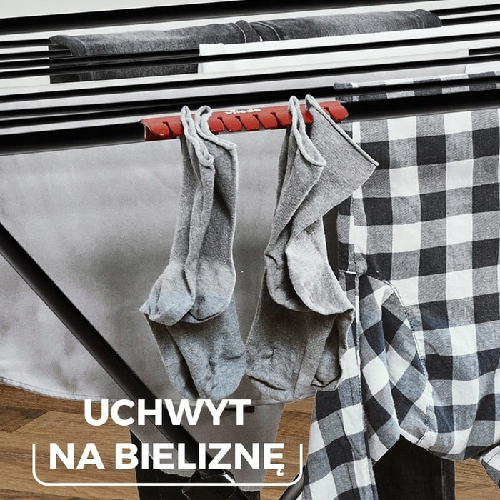 Сушарка для білизни Vileda Universal Ultimate, підлогова горизонтальна, чорна, 18 м