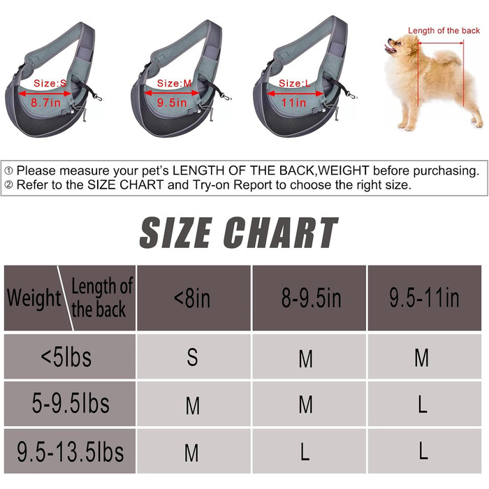 Сумка-кенгуру для собак і котів Cuby: чорна, S, з регульованим ременем, сітчаста, з застібкою-блискавкою та гачком