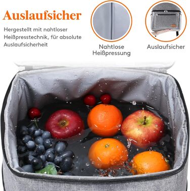 Lifewit 21L Insulated Cooler Bag, Thermal Lunch Bag, Cooler Backpack, Leak-Proof Double-Layer Cooler Bag for Men, Women, Mothers for Lunch, Picnic, Shopping, Travel (Gray)