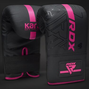 Боксерські рукавички RDX для кікбоксингу, муай-тай та MMA. Шкіра Мая, для спарингу, тренувань та боксу. Рожеві.