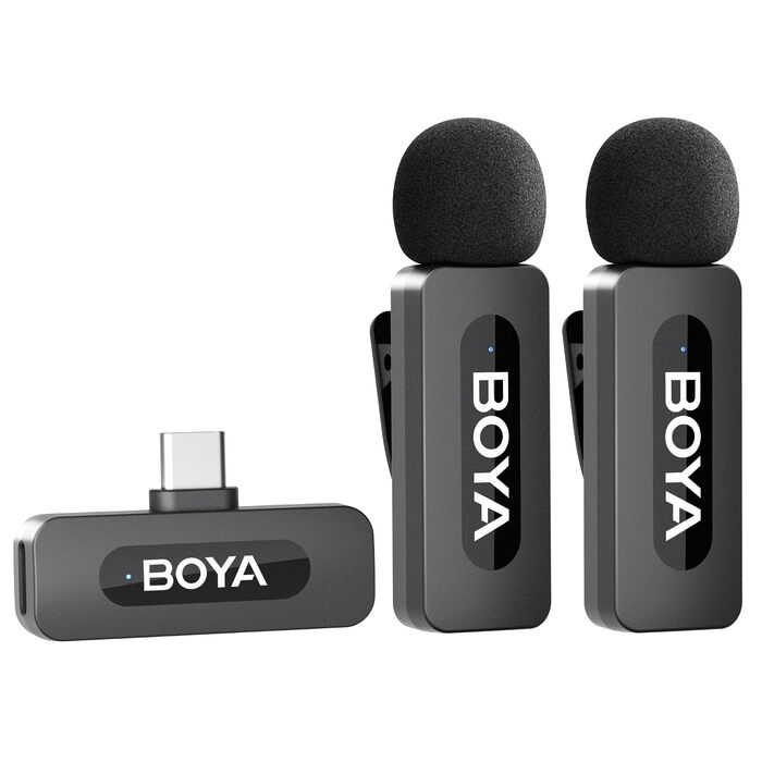 Мікрофон Boya BY-V10 USB-C: Бездротовий міні-петличний мікрофон з шумозаглушенням для Android, смартфонів, ноутбуків, YouTube, подкастів, Facebook, Vlogging