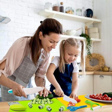 Дитячий набір кухонних ножів Montessori для малюків 2–10 років з дошкою, ножем та овочечисткою, безпечний для дівчаток і хлопчиків