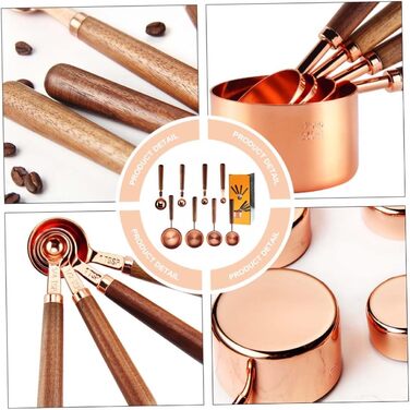 Measuring Cup Set 250 ml, 125 ml, 80 ml, 60 ml, Measuring Spoons for Baking, Rose Gold Stainless Steel for Home Use