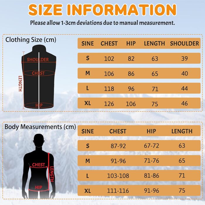 Обогревна жилетка для чоловіків та жінок, жилетка з підігрівом 9 нагрівальних панелей та 3 режими температури, тепла куртка для роботи на відкритому повітрі, подарунок на Різдво