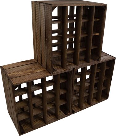 Wine Rack 16er white/natural/flamed Dimensions 40x40x27cm Shelf Box Bottle Rack Wine Rack Apple crate/Wine crate (dark)