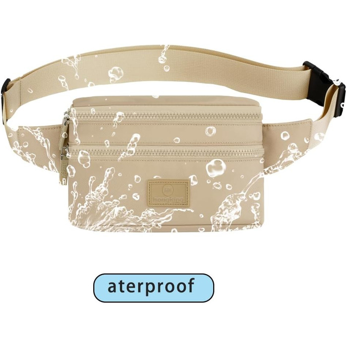 Поясна сумка на пояс для чоловіків та жінок, спортивна, водовідштовхувальна, велика, для телефону, на бігу, камуфляж (хакі)