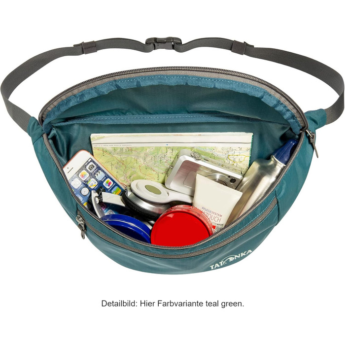 Татонка Іліум L - поясна сумка (бананка) з трьома кишенями на блискавці, чорна - для чоловіків та жінок, 37 x 16 x 10 см