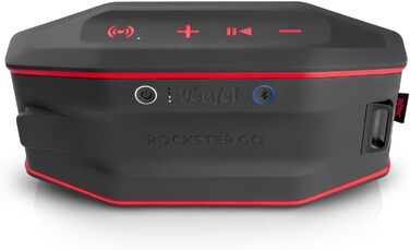 Портативна Bluetooth-колонка Teufel ROCKSTER GO 2 для зовнішнього використання, чорно-червона