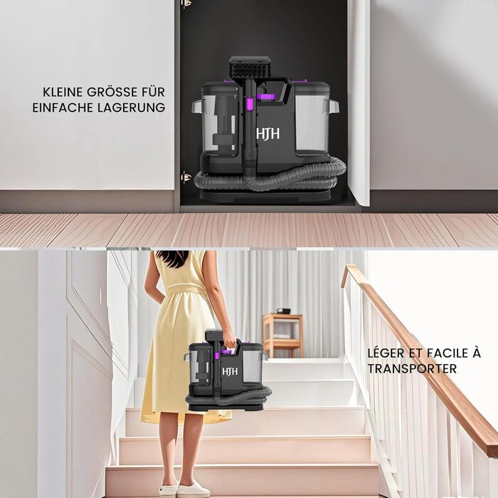 Пилосос для чищення м'яких меблів Nassauger 450W 12kPa: миючий пилосос для килимів, диванів, автокрісел