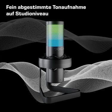 DOCKIN® MP2000: USB мікрофон-конденсатор для ПК, геймінгу, подкастів та стрімінгу - професійний мікрофон з підставкою для запису звуку з чудовою якістю звуку (130dB)