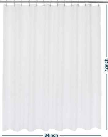 Шторка для душу Barossa Design, вафельна структура, готельний люкс, біла, 213.4 x 182.9 см