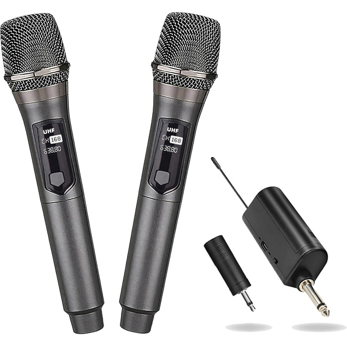 Бездротовий мікрофон, ручний, металевий, для караоке, вечірок, DJ, мовлення, 60 м, HDMIC-02 (68)