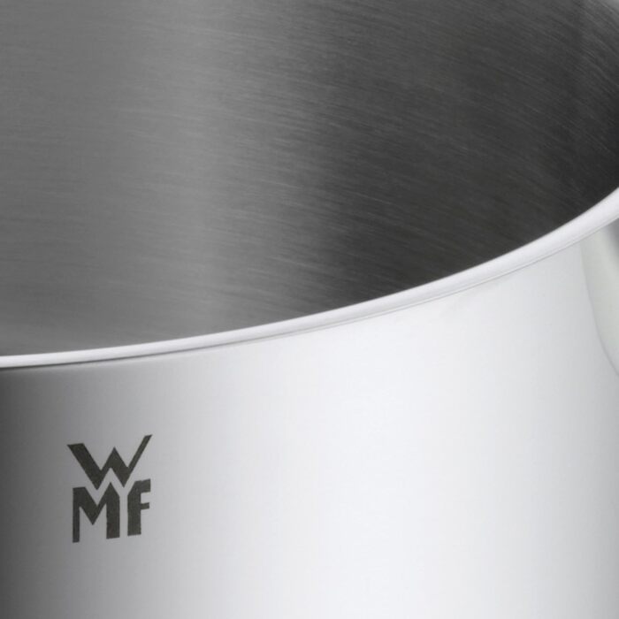 Велика каструля WMF Quality One 24 см з кришкою, отвір для пари, для індукції, 6,8 л, нержавіюча сталь Cromargan, полірована, без покриття
