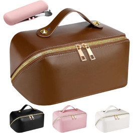 Косметичка для подорожей жіноча, велика, з PU шкіри, органайзер для макіяжу та косметики, beauty case для подорожей