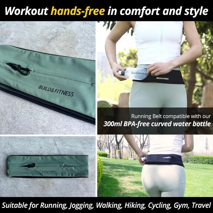 Пояс-підтримка для стегон та тазу з кишенею, кріплення для телефону, кишеня для зберігання, підходить для iPhone, Samsung, чорний/бежевий (L)