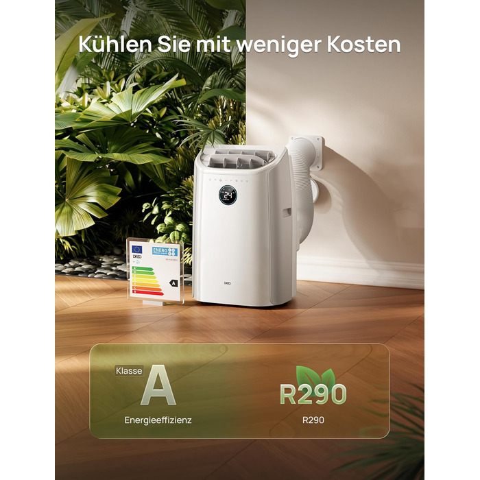 Портативний кондиціонер DREO 10000 BTU з охолодженням без дренажу, керуванням через додаток/голос/пульт, таймером 24 год та функцією вентилятора та осушувача повітря, AC515S