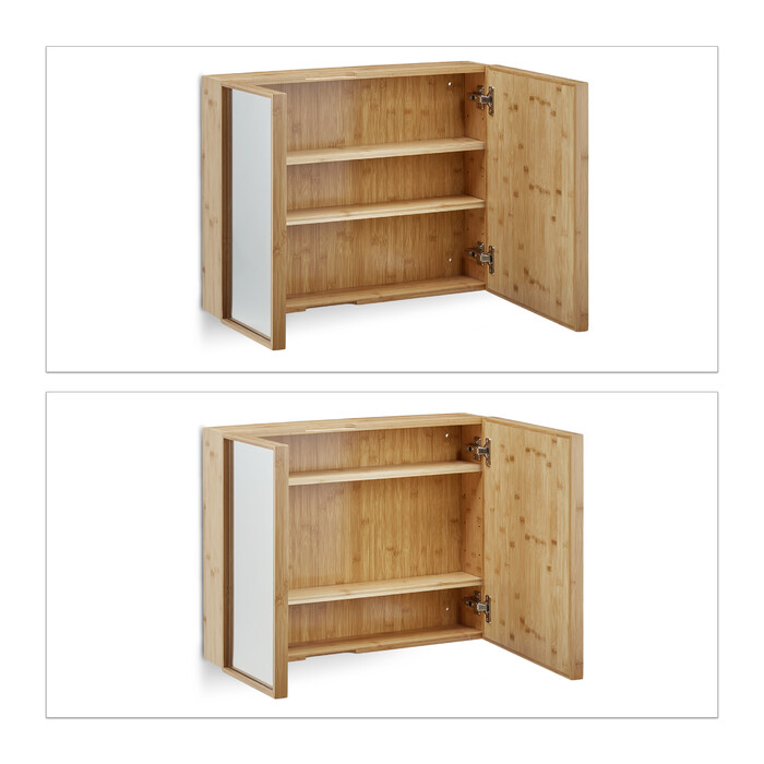 Relaxdays Bathroom Mirror Cabinet with 2 Doors