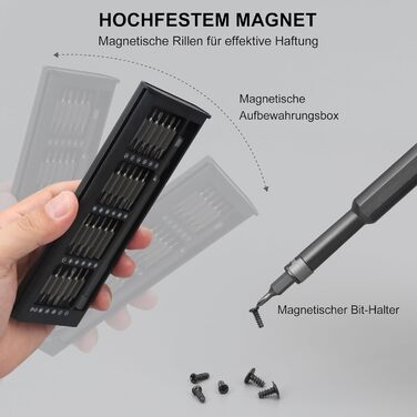 Набір прецизійних викруток 49 в 1: для ремонту ноутбуків, телефонів, ПК, MacBook, планшетів, комп'ютерів, PS5, PS4, електроніки, окулярів, годинників (чорний)