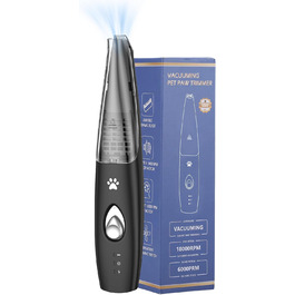 Триммер для собак 2-в-1 з пилососом, 6000 об/хв, USB, для догляду за лапами та очима, для дому та ветеринара