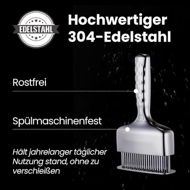 Професійний відбиваючий молоток для м'яса з гострими лезами з нержавіючої сталі, тендеризатор для стейків, яловичини, курки та свинини, придатний для посудомийки